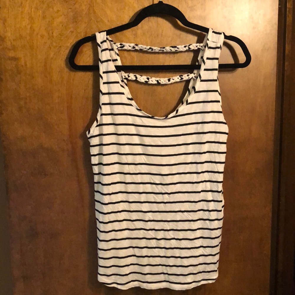 Forever 21 knit black and white tank top